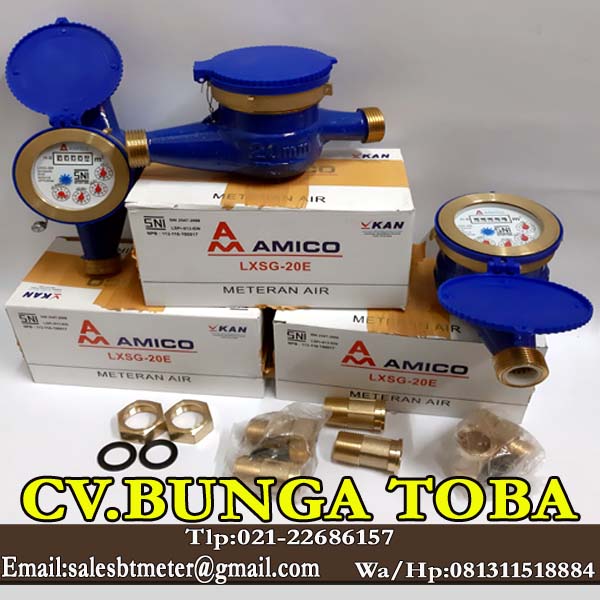Meteran air bersih Merk Amico dn 20 mm
