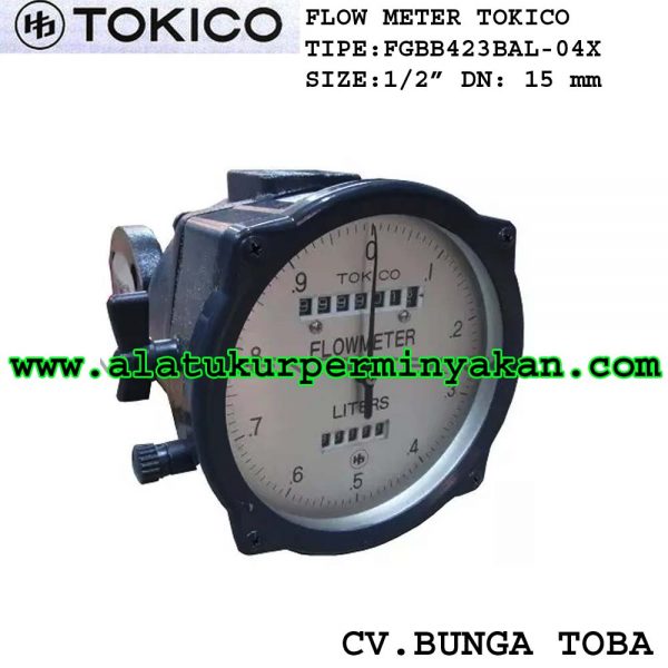 Oil Tokico Flow meter Tipe FGBB423BAL04X size 15 mm | jual flowmeter tokico size 1/2 inch | flow meter minyak tokico jepang 1/2 inch reset counter | meteran