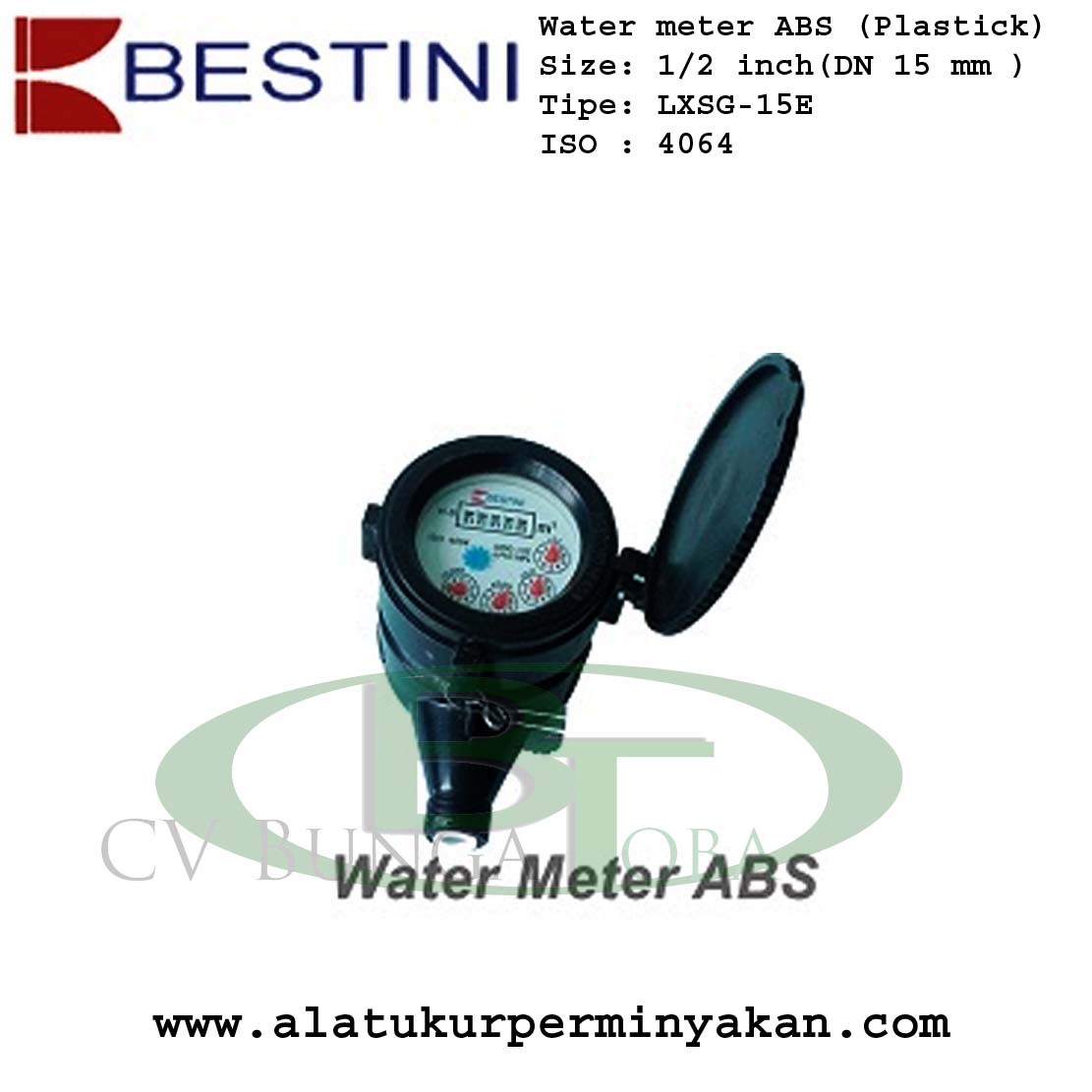 water meter bestini ABS SIZE dn15 mm